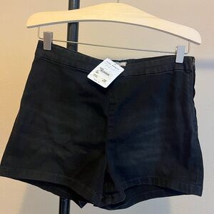 FREE PEOPLE High rise side zip black denim shorts size 29 NWT boho